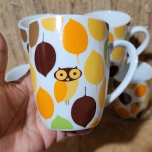 Rachael Ray Multi-Color Little Hoot 11 oz. Ceramic Mugs (Set of 6)